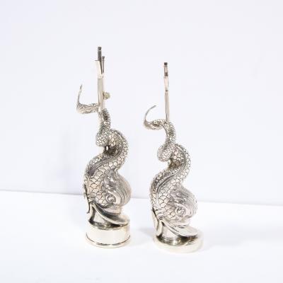 Missiaglia Handcrafted Sterling Silver Dolphin Salt Shaker Pepper Mill Signed Missiaglia