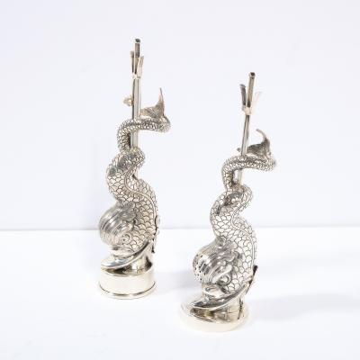  Missiaglia Handcrafted Sterling Silver Dolphin Salt Shaker Pepper Mill Signed Missiaglia