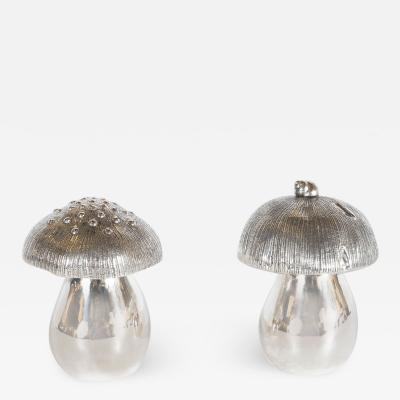  Missiaglia Handcrafted Sterling Silver Mushroom Salt Shaker and Pepper Mill by Missiaglia