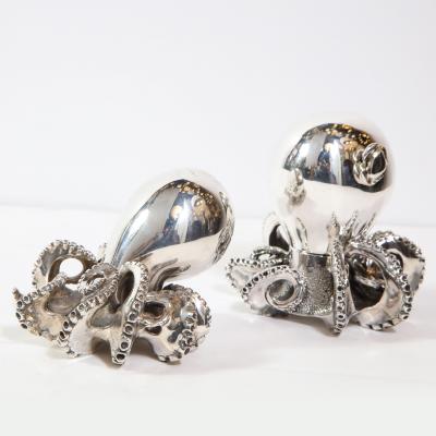  Missiaglia Handcrafted Sterling Silver Octopus Salt Shaker and Pepper Mill by Missiaglia