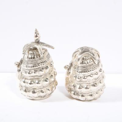  Missiaglia Handcrafted Sterling Silver Seashell Salt Shaker Pepper Mill Signed Missiaglia