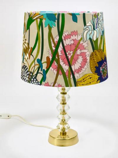 Missoni Missoni x Bakalowits Brass Table Lamp with Huge Faceted Diamonds Austria 1970s