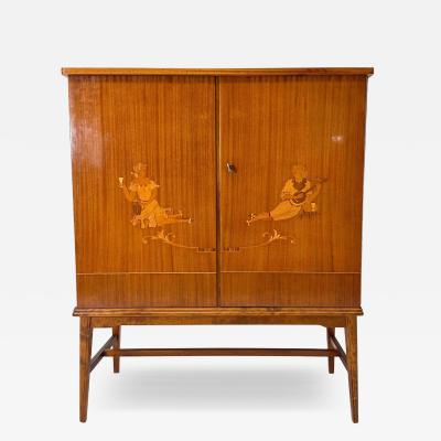  Mj lby Intarsia 1940 s Swedish Cabinet