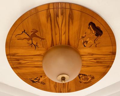  Mj lby Intarsia Birger Ekman Mjolby Swedish 1920s Art Deco Flush Ceiling Light