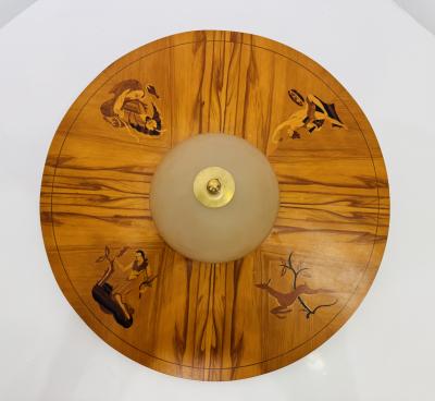  Mj lby Intarsia Birger Ekman Mjolby Swedish 1920s Art Deco Flush Ceiling Light