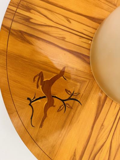  Mj lby Intarsia Birger Ekman Mjolby Swedish 1920s Art Deco Flush Ceiling Light