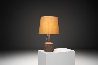  Mobach Earth Toned Ceramic Table Lamp by Mobach The Netherlands 1960s
