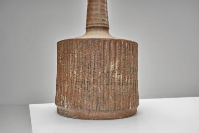  Mobach Earth Toned Ceramic Table Lamp by Mobach The Netherlands 1960s