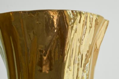  Mobach Kasper Mobach Pair of Golden Luster Glazed Studio Pottery Vases 1990s