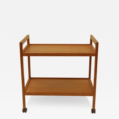  Mobelfabrikken Toften Teak Danish Scandinavian Modern Tea Serving Bar Cart Double Tier Made In Denmark