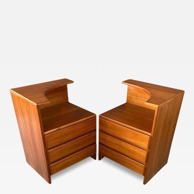  Mobican Furniture Pair of Mobican Teak Midcentury Three Drawer Nightstands