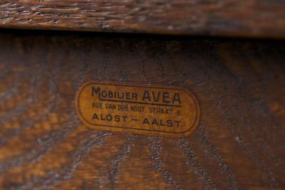  Mobilier AVEA Mobilier AVEA Writing Desk in Solid Oak Belgium 1930s