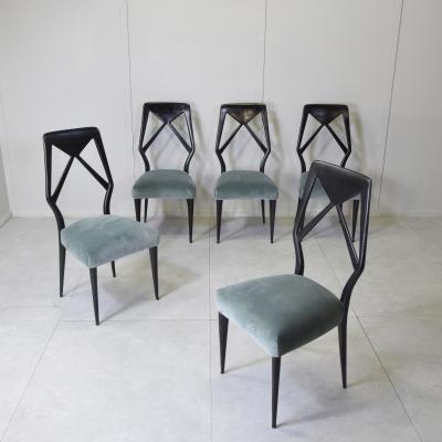  Mobilificio Dassi Dassi set of five chairs 1950s