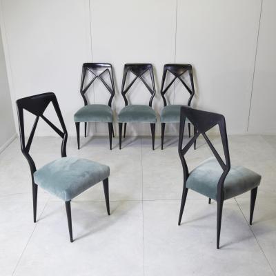  Mobilificio Dassi Dassi set of five chairs 1950s