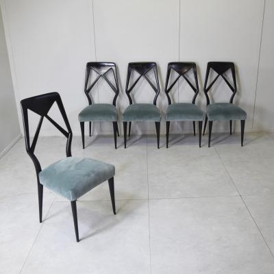 Mobilificio Dassi Dassi set of five chairs 1950s