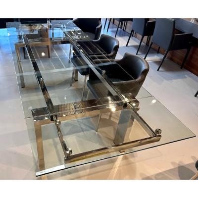  Modani Madani Modern Furniture Glass Nablus Extension Dining Table