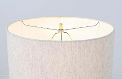  Modeline Mid Century Modern Sculpted Walnut Brass Table Lamps by Modeline of California