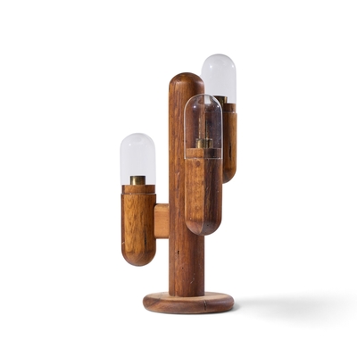  Modeline Modeline Mid Century California Pine Cactus Table Lamp