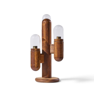  Modeline Modeline Mid Century California Pine Cactus Table Lamp