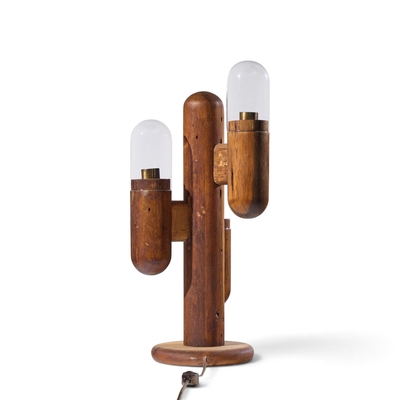  Modeline Modeline Mid Century California Pine Cactus Table Lamp