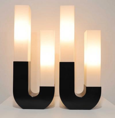  Modeline Monumental Pair of Modeline Sculptural Lamps