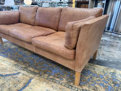  Mogens Hansen Three Seat Leather Sofas in Original Leather by Mogens Hansen