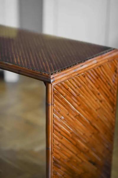  Molto bamboo writing desk with glass shelf limited edition 