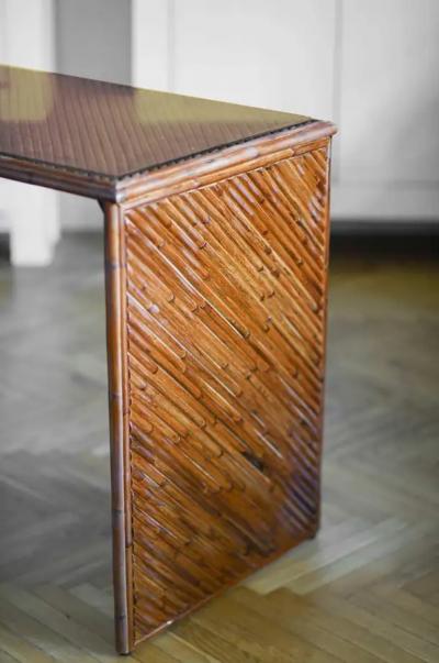  Molto bamboo writing desk with glass shelf limited edition 