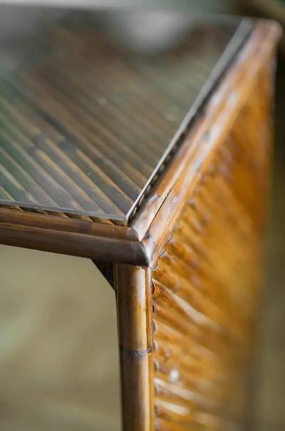  Molto bamboo writing desk with glass shelf limited edition 