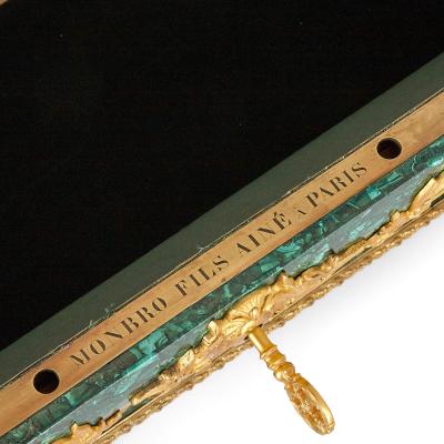  Monbro Fils Ain Antique gilt bronze and malachite casket by Monbro Fils Ain 