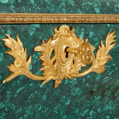  Monbro Fils Ain Antique gilt bronze and malachite casket by Monbro Fils Ain 
