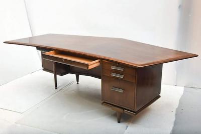  Monteverdi Young Fine American Modern Dark Walnut Executive Desk Custom Made by Monteverdi Young