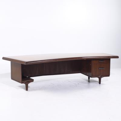  Monteverdi Young Monteverdi Young Signature Line Mid Century Walnut Boomerang Desk