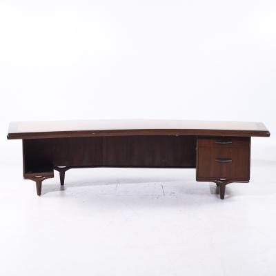  Monteverdi Young Monteverdi Young Signature Line Mid Century Walnut Boomerang Desk