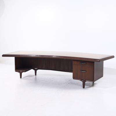  Monteverdi Young Monteverdi Young Signature Line Mid Century Walnut Boomerang Desk