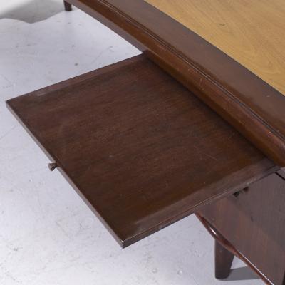  Monteverdi Young Monteverdi Young Signature Line Mid Century Walnut Boomerang Desk