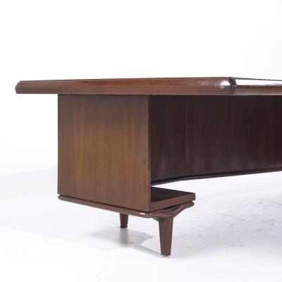  Monteverdi Young Monteverdi Young Signature Line Mid Century Walnut Boomerang Desk