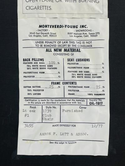 Monteverdi Young Pair of Mid Century Modern Lounge Chairs by Monteverdi Young Los Angeles 1977
