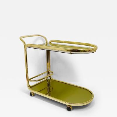  Morex Italian Golden Morex Italy Hollywood Regency Mirror Bar Cart Drinks Trolley 1970s