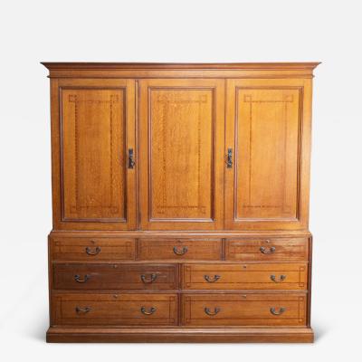  Morris Co Morris Co Attr An Arts Crafts Oak Treble Linen Press Metalwork by Rathbone