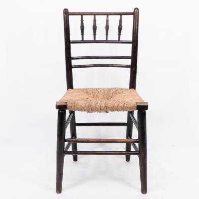  Morris Co Morris Co Phillip Webb Attri Aesthetic Movement rush seat Sussex side chair
