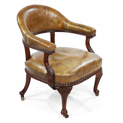  Morrison Co 3097 Pair of 19th Century Mahogany Desk Chairs by Morrison Co of Edinburgh