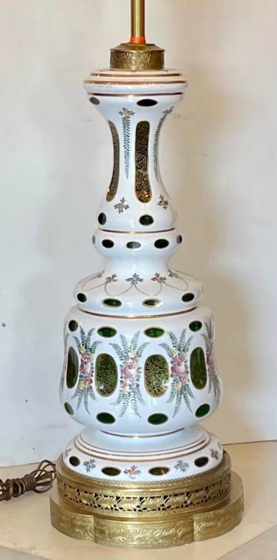  Moser Vintage Moser Overlay Glass Table Lamp