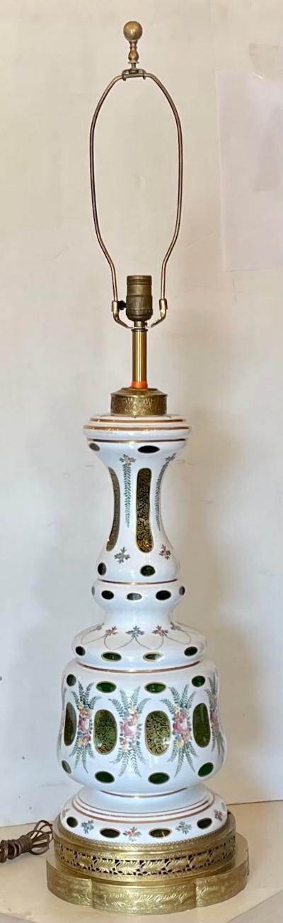  Moser Vintage Moser Overlay Glass Table Lamp