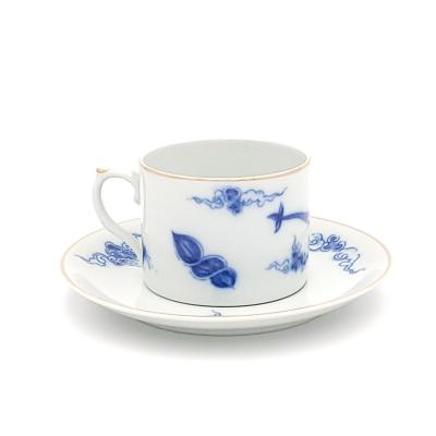  Mottahedeh Set of Eleven Mottahedeh Blue Dragon Coffee Cups and Saucers