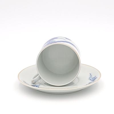  Mottahedeh Set of Eleven Mottahedeh Blue Dragon Coffee Cups and Saucers