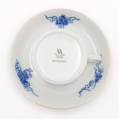  Mottahedeh Set of Eleven Mottahedeh Blue Dragon Coffee Cups and Saucers