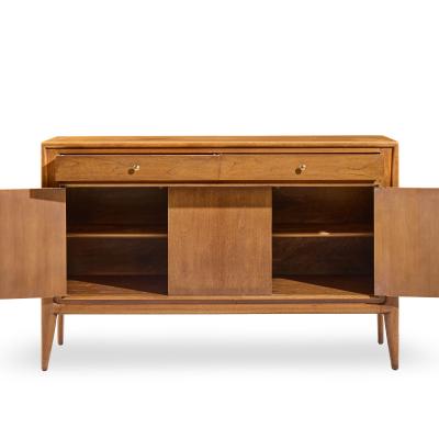  Mount Airy Furniture Company Mount Airy Facade Mid Century Walnut and Brass Credenza