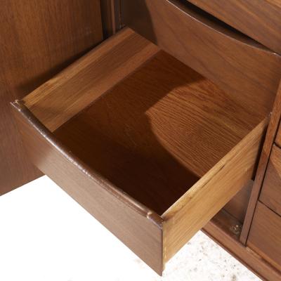  Mount Airy Furniture Company Mount Airy Janus Mid Century Walnut 14 Drawer Lowboy Dresser