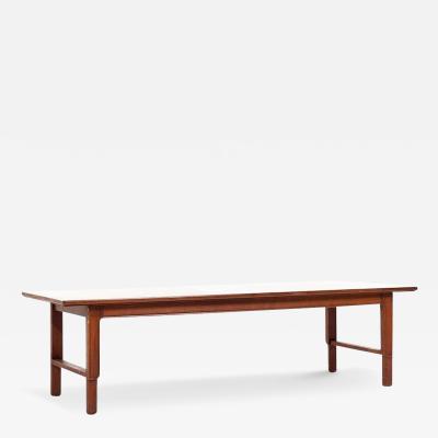  Mount Airy Furniture Company Mount Airy Janus Mid Century Walnut Bench Coffee Table